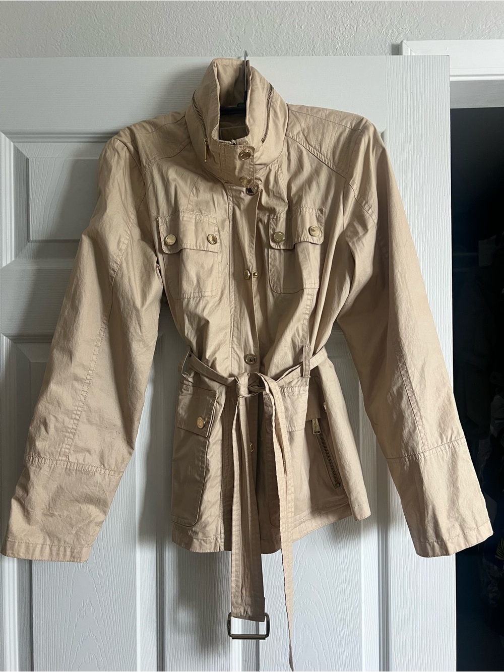 Michael Kors Beige Trench Jacket with Belt